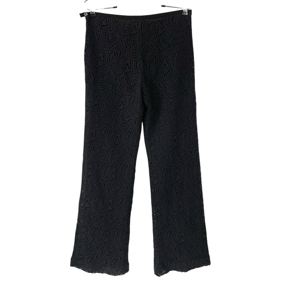 Trina Turk Pants - Trina Turk Black Crochet Lace Overlay Wide Leg Pant Beach Fairy Grunge Boho 2